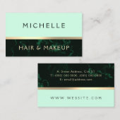 Groene marmer faux textuur gouden streep visitekaartje (Voorkant / Achterkant)