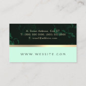 Groene marmer faux textuur gouden streep visitekaartje (Achterkant)