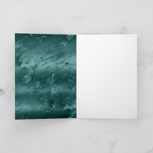 Groene Marmer Gouden Glitter Kerstboom Vrede Kaart (Binnen)