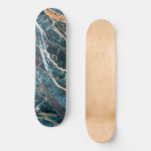 groene marmer, goudmarmer (marmerkunst 1) persoonlijk skateboard (Voorkant)