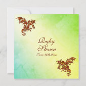 Groene marmer met dragon Fantasy Wedding Kaart (Achterkant)