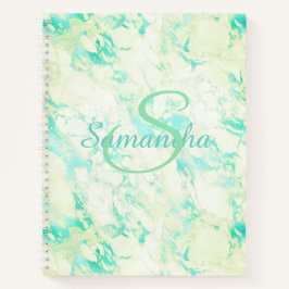  groene marmer-naam op maat notitieboek