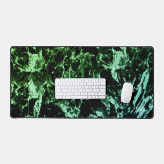 Groene marmer op zwart bureaumat (Keyboard & Muis)