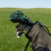 Groene marmer op zwart golfheadcover (Insitu)