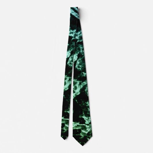 Groene marmer op zwart stropdas (Achterkant)