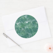 Groene marmer ronde sticker (Envelop)