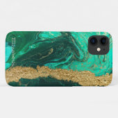 Groene marmer  Steenstructuur Gouden glitter Case-Mate iPhone Case (Achterkant (horizontaal))