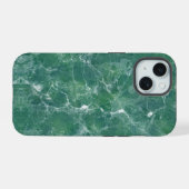 Groene marmer textuur iPhone 15 case (Achterkant horizontaal)