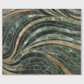Groene marmer Wavy Pattern Cadeaupapier (Vlak)