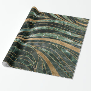 Groene marmer Wavy Pattern Cadeaupapier