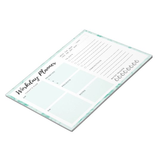 Groene marmer Workday Planner Notitieblok (Schuin)