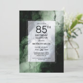 Groene marmeren 85ste verjaardagsfeestje kaart (Staand voorkant)