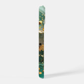 Groene marmeren chique gouden glitter monogram iPhone 15 case (Rechterkant)