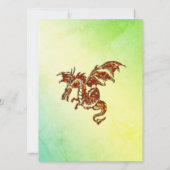 Groene Marmeren Draak  Bruidsuitnodiging Kaart (Achterkant)