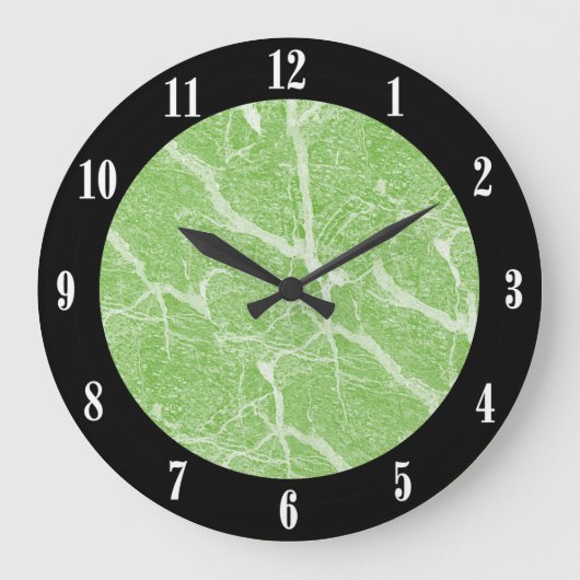 Groene Marmeren Druk en de Zwarte Moderne Klok van (Voorkant)