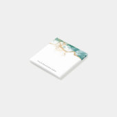 Groene marmeren Gouden Glitter Alcohol Inkt Post-i Post-it® Notes (Schuin)