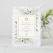 Groene Marmeren Joods Rouwmonument Bedankkaart (Staand voorkant)