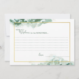 Groene Marmeren Ombre Gouden Lijst Huwelijks Wijsh Aankondiging