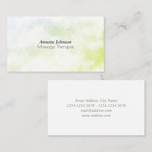 Groene marmerige steenneptextuur visitekaartje (Voorkant / Achterkant)