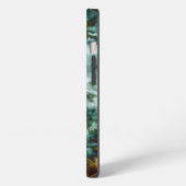 Groene marmerstructuur met aders iPhone hoesje (Linkerkant)