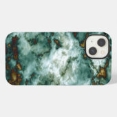 Groene marmerstructuur met aders iPhone hoesje (Achterkant horizontaal)