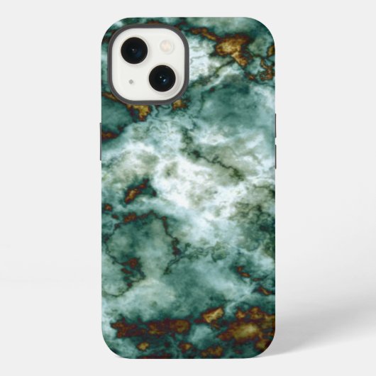 Groene marmerstructuur met aders iPhone hoesje (Achterkant)