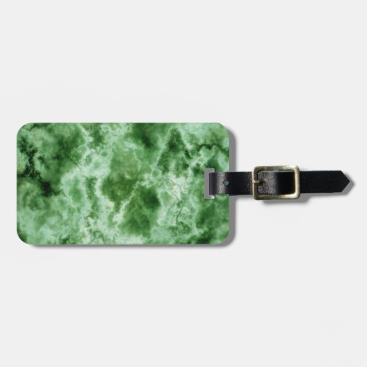 Groene marmertextuur bagagelabel (Voorkant horizontaal)