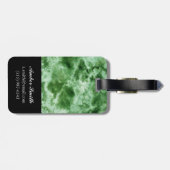 Groene marmertextuur bagagelabel (Achterkant horizontaal)