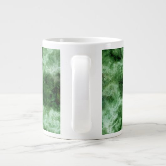Groene marmertextuur grote koffiekop (Achterkant)