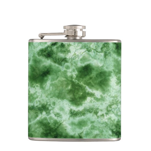Groene marmertextuur heupfles (Voorkant)