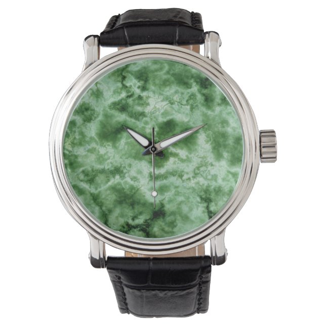 Groene marmertextuur horloge (Voorkant)