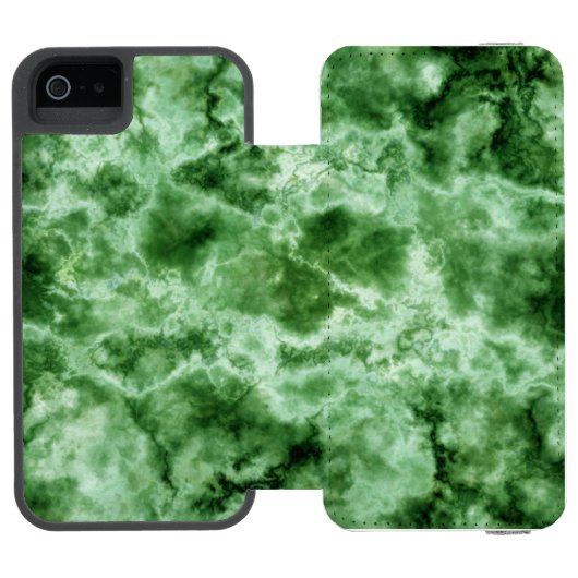 Groene marmertextuur incipio iPhone portemonnee hoesje (Agenda Open)