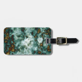 Groene marmertextuur met vinnen bagagelabel (Voorkant horizontaal)