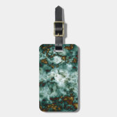 Groene marmertextuur met vinnen bagagelabel (Voorkant verticaal)