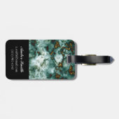 Groene marmertextuur met vinnen bagagelabel (Achterkant horizontaal)