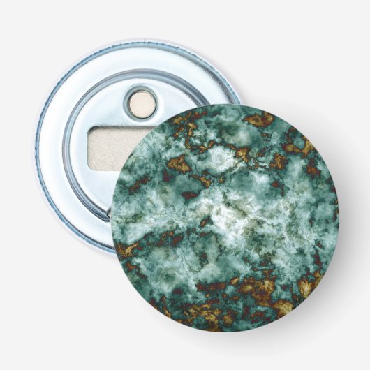 Groene marmertextuur met vinnen button flesopener (Voorkant)