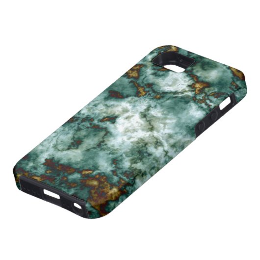 Groene marmertextuur met vinnen Case-Mate iPhone case (Onderkant)