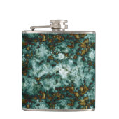 Groene marmertextuur met vinnen heupfles (Voorkant)