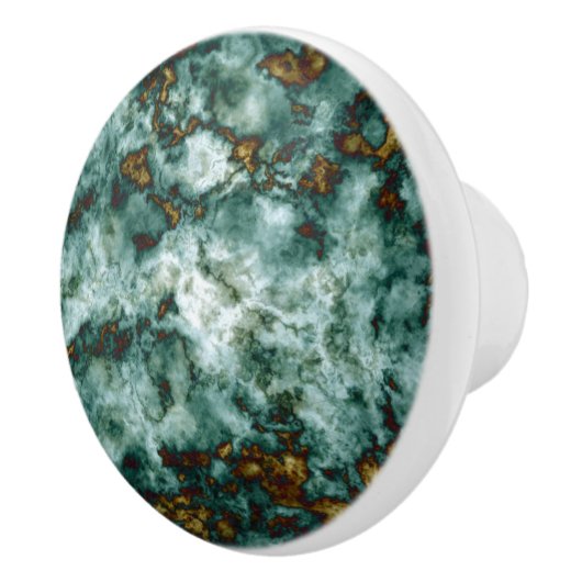 Groene marmertextuur met vinnen keramische knop (Rechts)