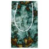 Groene marmertextuur met vinnen klein cadeauzakje (Voorkant)