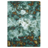 Groene marmertextuur met vinnen klembord (Achterkant)