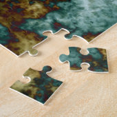 Groene marmertextuur met vinnen legpuzzel (Zijkant)