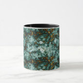 Groene marmertextuur met vinnen mok (Midden)