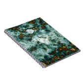 Groene marmertextuur met vinnen notitieboek (Rechterzijde)