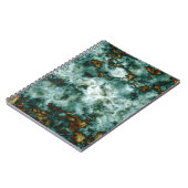 Groene marmertextuur met vinnen notitieboek (Linkerzijde)