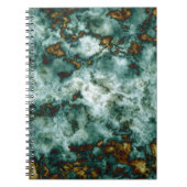 Groene marmertextuur met vinnen notitieboek (Voorkant)