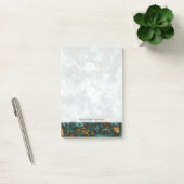Groene marmertextuur met vinnen post-it® notes (Kantoor)