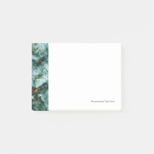 Groene marmertextuur met vinnen post-it® notes (Voorkant)