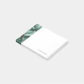 Groene marmertextuur met vinnen post-it® notes (Schuin)