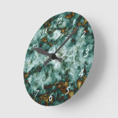 Groene marmertextuur met vinnen ronde klok (Hoek)